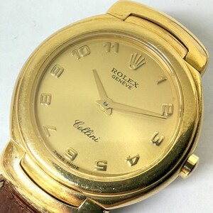 G843-W6-2048◎【電池交換済み/稼働】 ROLEX ロレックス Cellini チェリーニ ref.6621 18K 750 レディース 腕時計 クォーツ