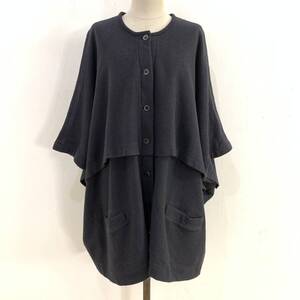 ☆COMME des GARCONS コムデギャルソン B-050550 アンサンブル ニットカーディガン ポンチョ コート ブラック 【送料一律/同梱可能】H