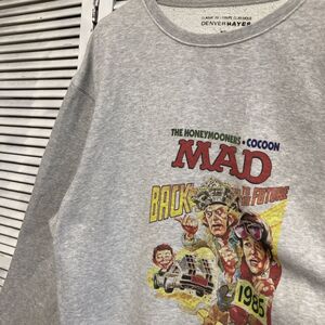 AXFG 1スタ グレー 雑誌 スウェット MAD マッドマガジン イラスト 90s 00s ビンテージ 古着 ベール 卸 仕入れ kg