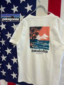 ★ハワイ限定★pataloha HALEIWA★patagonia★パタロハ ハレイワ★パタゴニア★バックプリントTシャツ★半袖★ホワイト★白★Mサイズ★