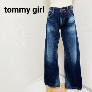 トミーガール tommy girl 美品 デニムパンツ ジーンズ ジーパン ボトムス ストレート アーガイル柄ポケット 綿 M レディース