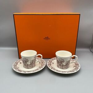 激レア/廃盤【送料無料】HERMES /正規品/新品未使用/メゾンアンシャンテ/デミタス/カップ&ソーサー/2客セット/C&S/中敷き無(860)