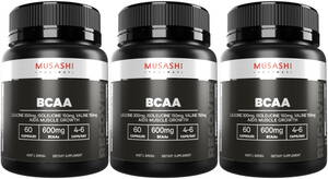 MUSASHI（ムサシ）マッスルリカバリーBCAA 60カプセル x 3個セット /アミノ酸/ロイシン/イソロイシン/バリン/MUSCLE RECOVERY