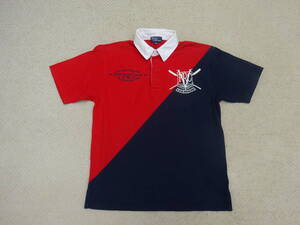 POLO RALPH LAUREN ポロ ラルフローレン★白い衿 半袖ラガーシャツ 美品 150cm