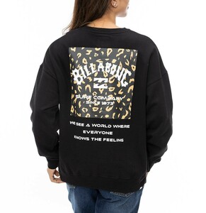 ★送料無料★2024秋冬 新品【BILLABONG/ビラボン】PATTERN LOGO SWEAT トレーナー BLK レディースL BE014003