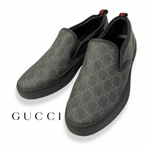 正規品 GUCCI Dublin GG supreme Black グッチ GG スプリーム レザー スリッポン シューズ メンズ スニーカー イタリア製 42