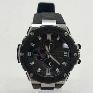 04wy6570∞【1円～】 G-SHOCK Gショック CASIO カシオ 腕時計 GST-B100 ブラック×シルバー クロノグラフ タフソーラー Gスチール 中古品