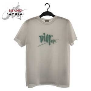 美品 Dior ディオール DIOR × Shawn Stussy サイズM ホワイト グリーン ナイロン/ポリエステル/コットン 半袖Ｔシャツ レイヤード 408807