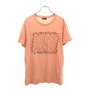 ディーゼル プリント 半袖 Tシャツ L ライトピンク DIESEL メンズ