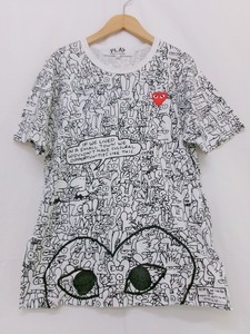 PLAY COMME des GARCONS プレイ コムデギャルソン 半袖総柄カットソー 綿100% L AZ-T156 AD2011上衣　Tops