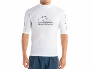 【特別価格】Quiksilver S/S NEW TOURSラッシュガード WHITE/Lサイズ 新品