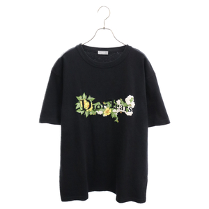 DIOR ディオール 23AW×DENIM TEARS TEE×デニムティアーズ フロントロゴ刺繍 半袖Tシャツ ブラック 393J696I0849