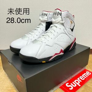 未使用 国内正規品 NIKE AIR JORDAN 7 RETRO US10/28.0cm 黒タグ付 CU9307 106 CARDINAL RED WHITE BLACK ジョーダン ナイキ エア supreme