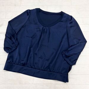 1438◎ UNITED ARROWS ユナイテッドアローズ トップス カットソー 長袖 カジュアル 無地 ネイビー レディース40