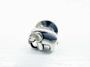 美品　Georg Jensen　ジョージジェンセン　エレファント　 像　ピンバッジ　925　シルバー