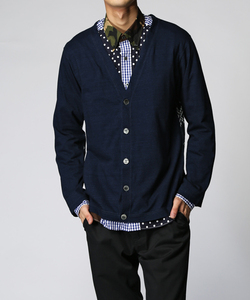 美品　￥24200　INDIGO SIDE PANEL CARDIGAN / SOPHNET. uniform experiment ソフネットNavyサイズM