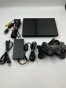 SONY ソニー PlayStation2 プレイステーション2 SCPH-70000 チャコールブラック 薄型 周辺機器揃 動作確認済み 箱・説明書無 現状品 E982-3