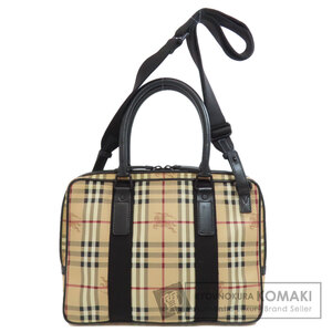 BURBERRY バーバリー ノバチェック 2WAY ビジネスバッグ PVC メンズ 中古