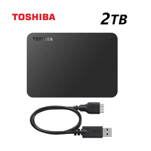 ★★送料無料★★美品　TOSHIBA　2TB　ポータブル 外付けHDD　【テレビ録画/PC対応　USB3.2(Gen1)/3.1/3.0対応】東芝　Canvio　コンパクト