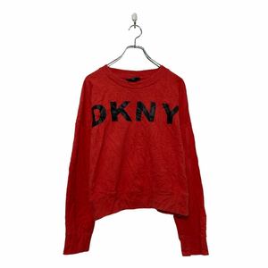 DKNY ロゴ スウェット トレーナー キッズ L レッド 古着卸 アメリカ仕入 a606-6124