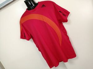 kkyj5188 ■ adidas ■ アディダス Tシャツ カットソー トップス 半袖 ドライ スポーツ トレーニング 赤 L