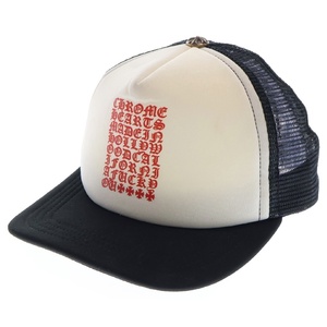 CHROME HEARTS クロムハーツ TRUCKER CAP トラッカーメッシュキャップ 英字プリント ブラック/ホワイト