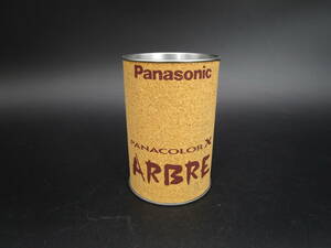 送料220円　昭和レトロ　パナソニック　缶　ペン立て　空き缶　高さ11.5cm　　
