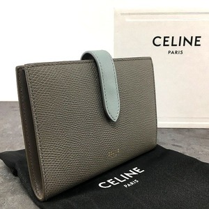 送料込み！ 極美品 CELINE ミディアムストラップウォレット グレー 箱付き 378