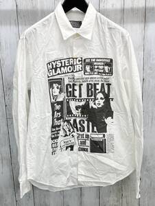 HYSTERIC GLAMOUR 長袖シャツ ヒステリックグラマー 02213ah11 ホワイト Lサイズ