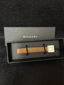 N1346　BVLGARI　ブルガリ　ストラップ　レザー　ブラウン　ベージュ　携帯ストラップ