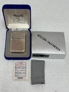 【124-16】1円〜【未使用品】ZIPPO ジッポー ライター スターリング 純銀 2000 火花確認済み 喫煙 喫煙具 シルバー 箱付き 同梱不可