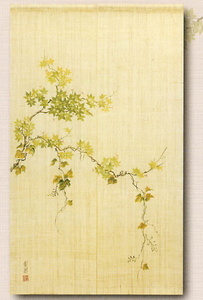 ◆●◆新品！日本製・季節の草花を手描きで表現！日本人の心に響くのれん鉄線◆●◆