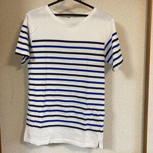 メンズ　半袖　Tシャツ Oval Dice ボーダー　白　黒ｘ青 Ｌサイズ