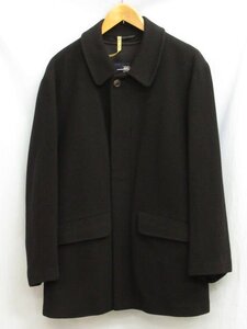 バーバリー ロンドン 美品 メンズ ノバチェック柄ライナー付き ウール＋カシミヤ ステンカラーコート サイズ46 ブラック★宅配便S★p023