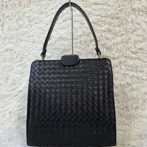 1円~ 【美品】BOTTEGA VENETA ボッテガヴェネタ ハンドバッグ フォーマル ゴールド金具 イントレチャート ダレスバッグ ワンハンドル 本革