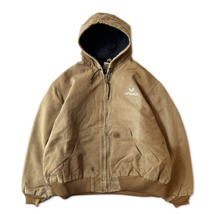 ビッグサイズ Carhartt 中綿 キルティング ライナー ダック アクティブ ジャケット パーカー 2XL / カーハート ブラウン 企業物 J130