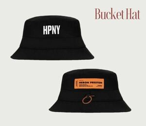 美品　送料込　HERON PRESTON ヘロンプレストン ブラック バケットハット　帽子 Hat バケハ ユニセックス 男女兼用