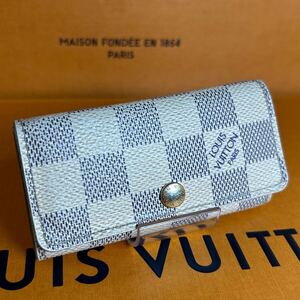 ☆1円〜 美品 ルイヴィトン アズール 4連 キーケース LOUIS VITTON 鑑定済み LV