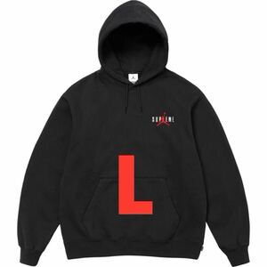 【新品 黒L 24AW Supreme Jordan Hooded Sweatshirt】 24fw シュプリーム ジョーダン パーカー satin applique s small box logo nike air