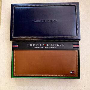 新品 トミーヒルフィガー TOMMY HILFIGER 長財布 牛革 ブラウン