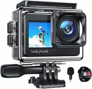 WOLFANG アクションカメラ 4K 2000万画素 水中カメラ WiFi搭載 外部マイク対応 40M防水 HDMI出力 170