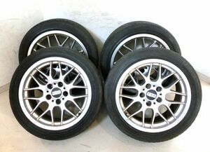 1000円スタート タイヤ付きホイール 4本セット BRIDGESTONE SNEAKER BBS RX203 17インチ 235/45/17 ET10 5穴 8J 引取のみ限定 5 JJ8006