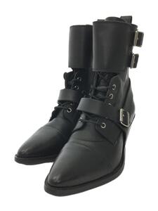 ALLSAINTS SPITALFIELDS◆KATY POLI LEATHER BOOTS/レースアップブーツ/37/BLK/レザー