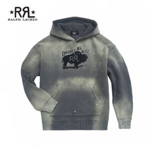 【初売り】1円スタート RRL DOUBLE RL ダメージ加工 裏起毛 バッファロー パーカー Mサイズ タイダイ染 むら染め オーバーサイズ