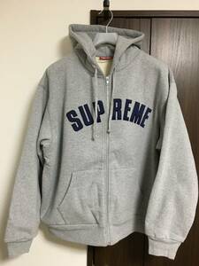 新品 L シュプリーム Arc Thermal Lined Zip Up Hooded Sweatshirt サーマル ジップ アップ スウェット Heather Grey 24FW グレー 