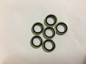 ブレーキ クラッチ バンジョーボルト用ゴムワッシャー 6枚セット 新品 内径10 外径15.4mm