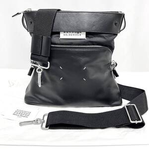 新品 メゾンマルジェラ 5AC レザー ショルダー バッグ ブラック 黒 サック 4ステッチ カレンダー ロゴ MaisonMargiela メンズ タグ SAC