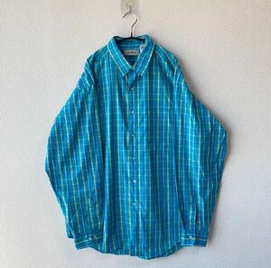 90s L.L.Bean チェック コットン シャツ M エルエルビーン 長袖 古着