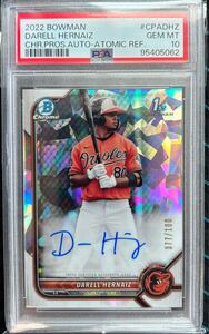 【MLBデビュー】【PSA10】【高卒ショート】DARELL HERNAIZ ダレル ハネズ 選手 直書き直筆サイン入り 1st BOWMAN 2022 100枚限定 TOPPS