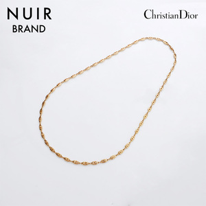 極美品 クリスチャンディオール Christian Dior CD ロゴ チェーン ネックレス ゴールド WS9097